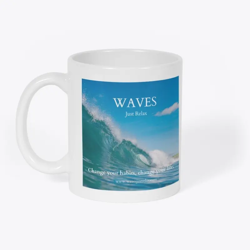 Waves Just Relax Logo Mug